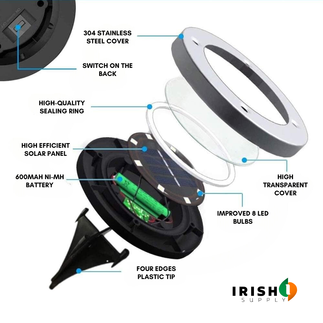 Irish Supply, GARDENLED Garden Lighting With Solar Cells