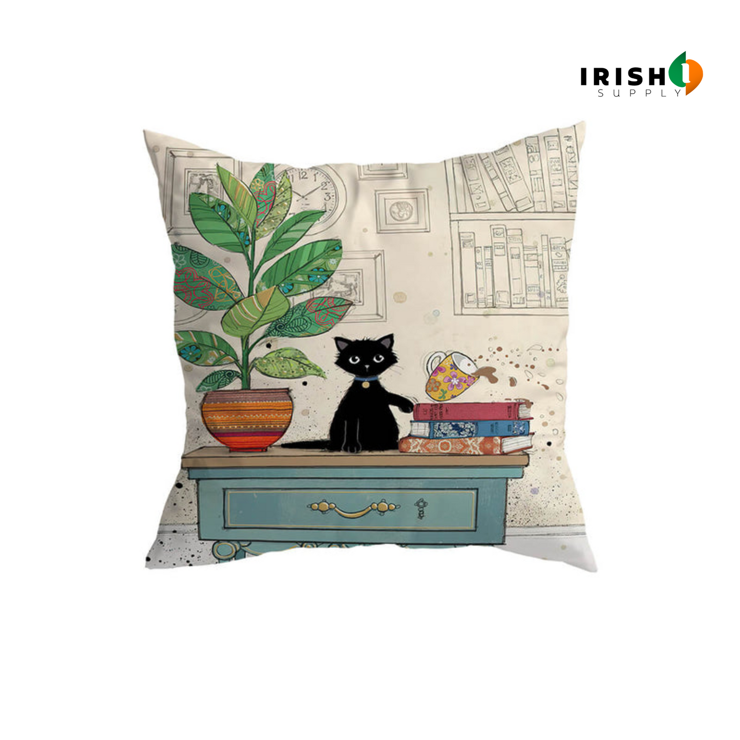 MEOWMODE Minimalist Cat Print Pillow Covers (45x45cm)