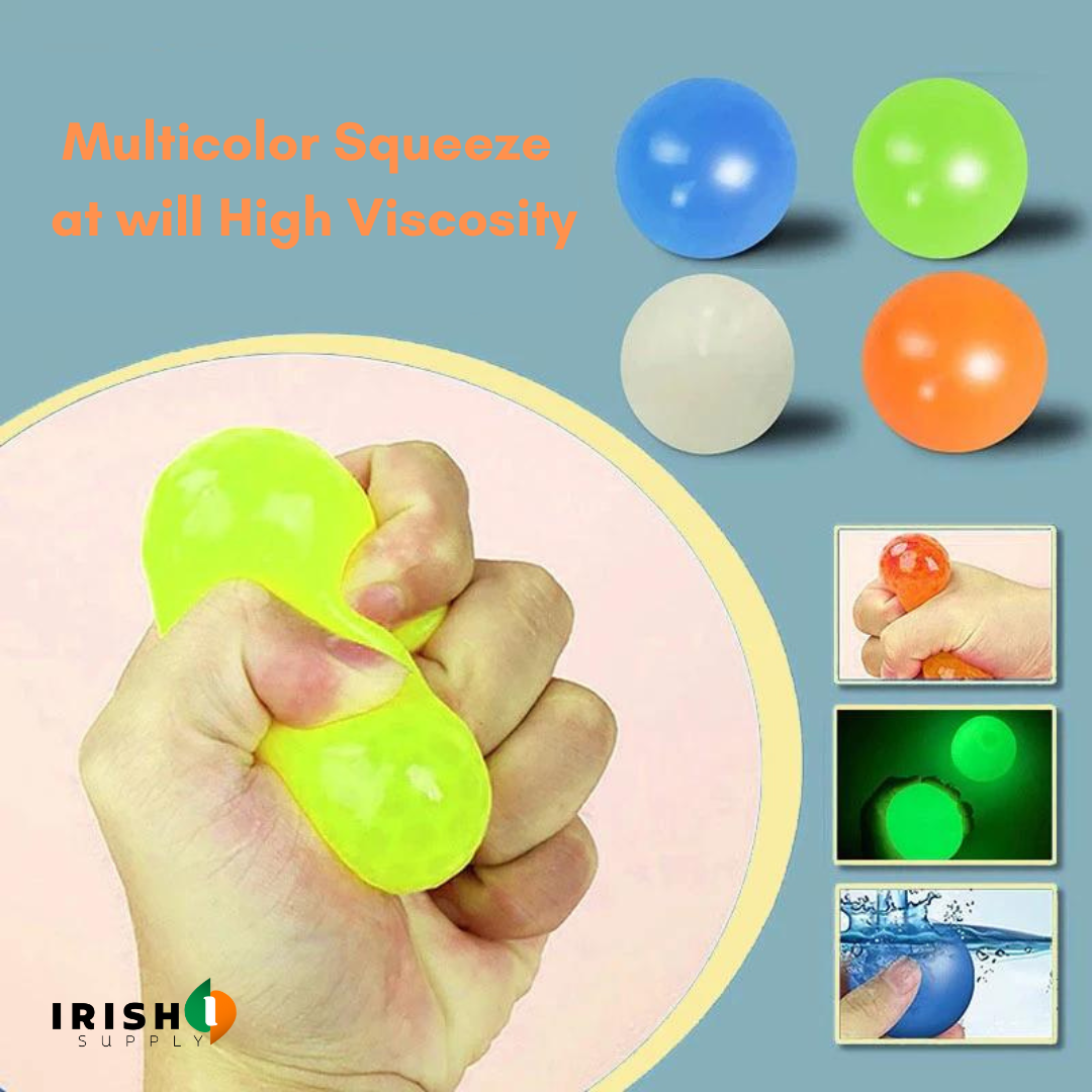 Irish Supply, GLOWSPLAT 2pcs Luminous Sticky Wall Balls