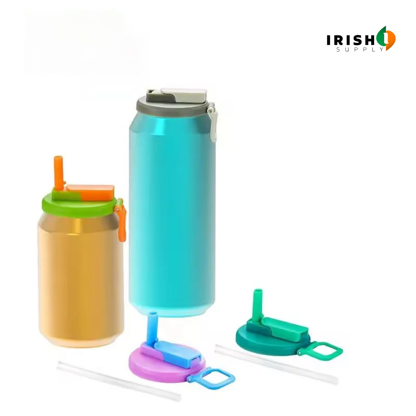 SEALSIP Reusable Silicone Soda Lids with Straws