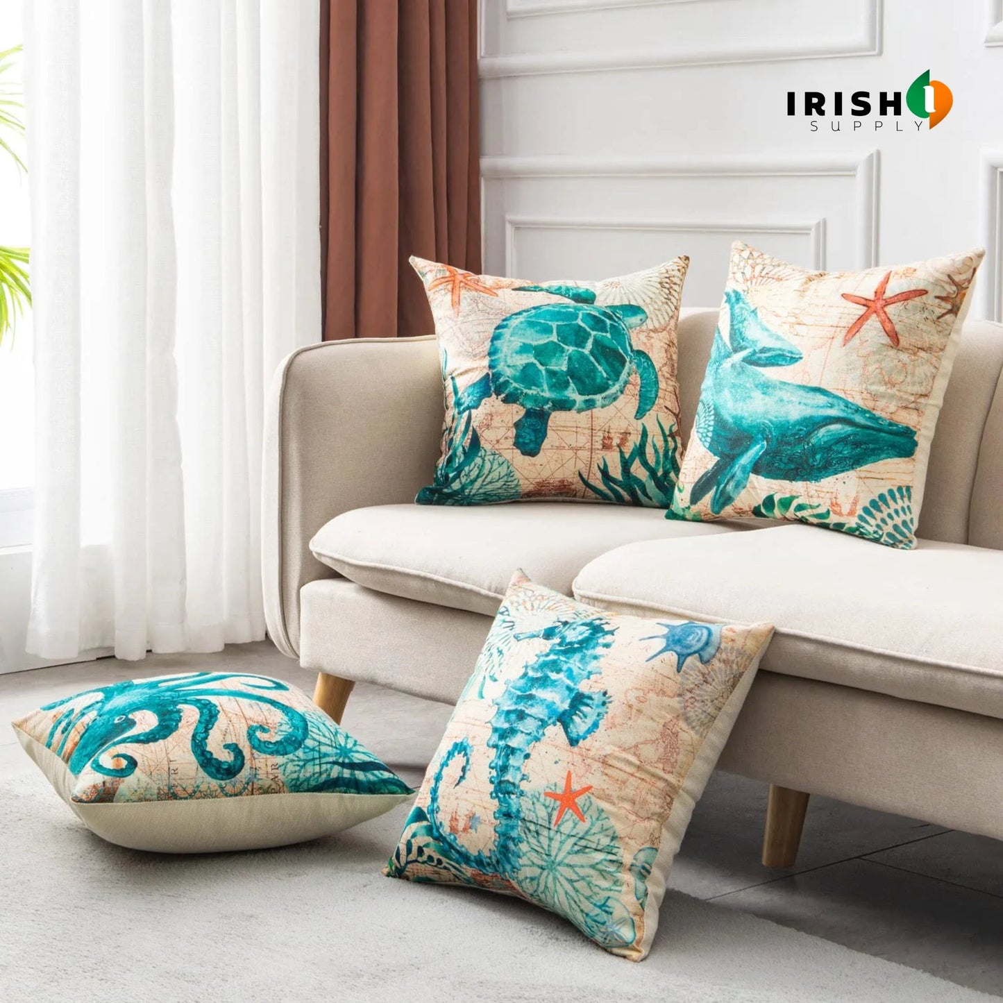 SEAHAVEN Premium Coastal Pillowcases (45x45cm)