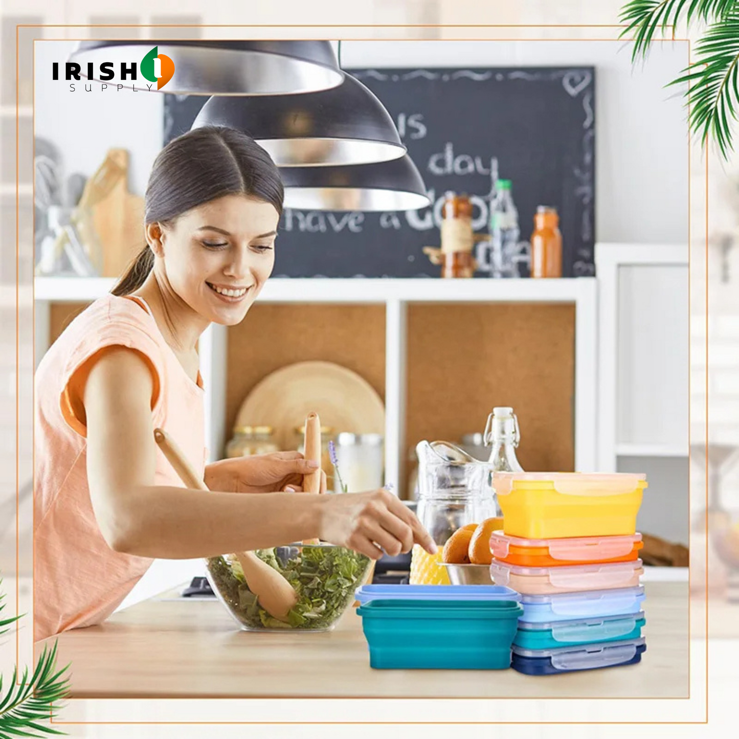 PACKEASE Collapsible Silicone Food Containers