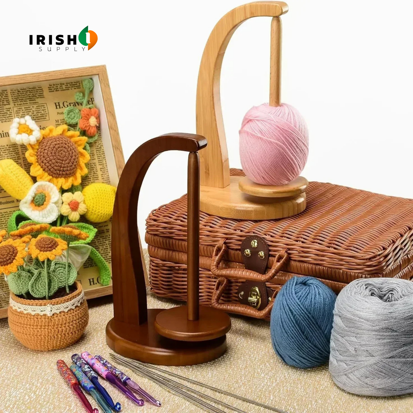 MAGNISPIN 360° Rotation Spinner Wooden Yarn Holder