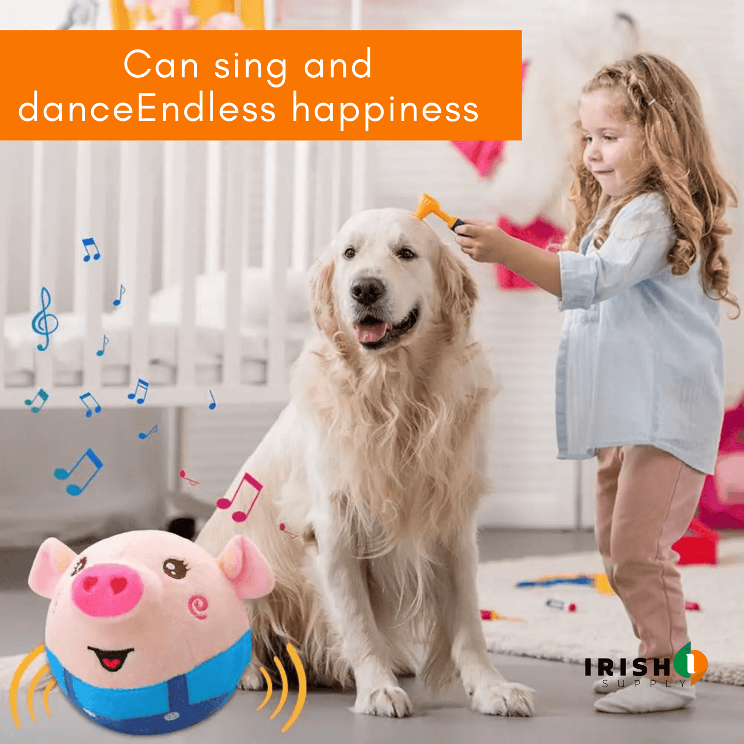 PIGGYTUNES Interactive Singing Plush Toy for Pets