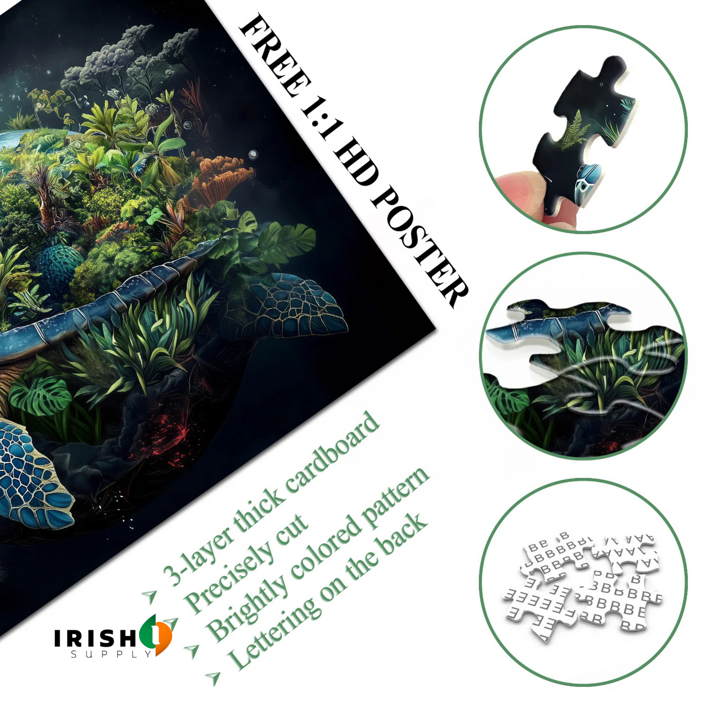 TERRATURTLE 1000 Pieces Earth Turtle Jigsaw Puzzle (50cm x 70cm)