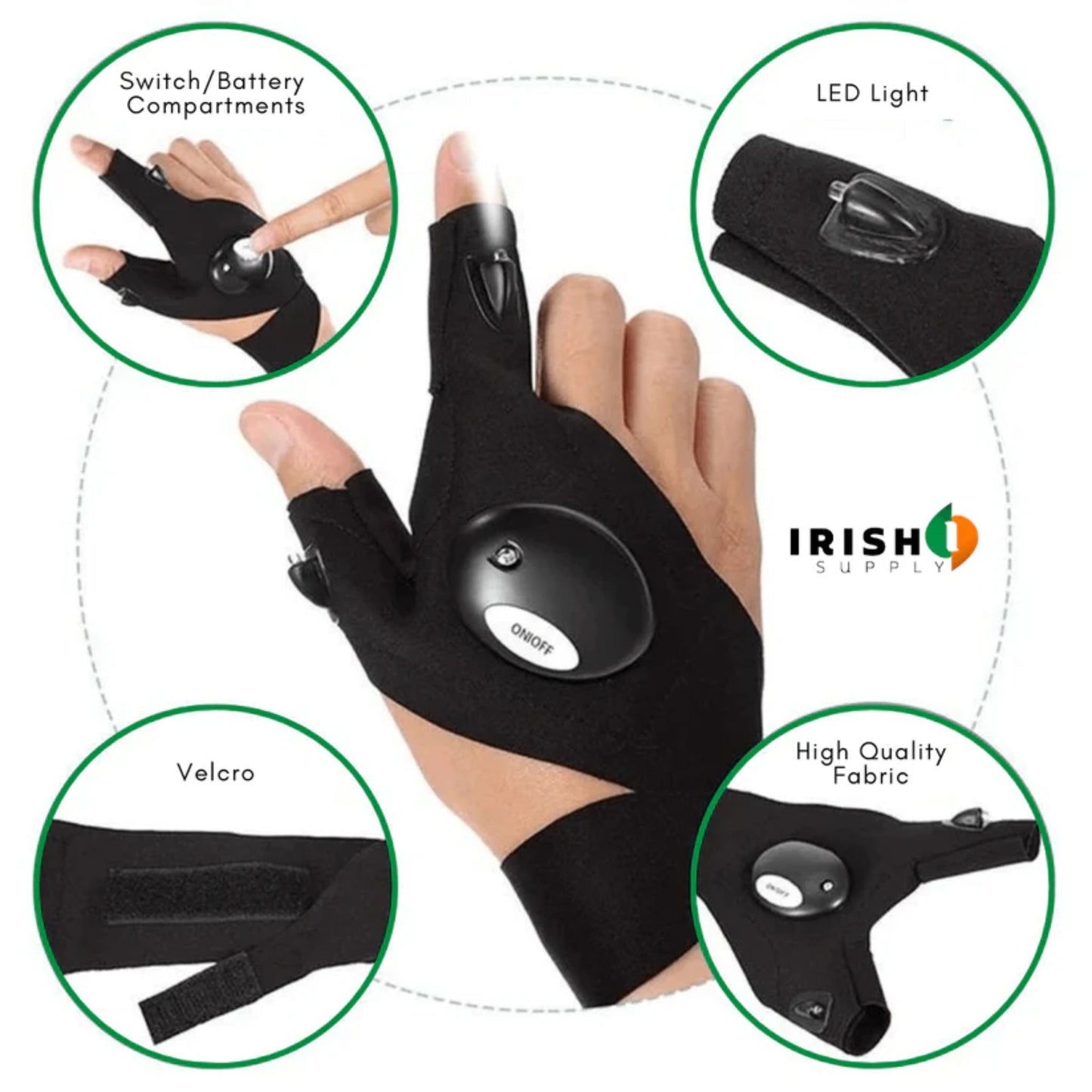 FINGERBEAM Premium LED Lights Waterproof Gloves