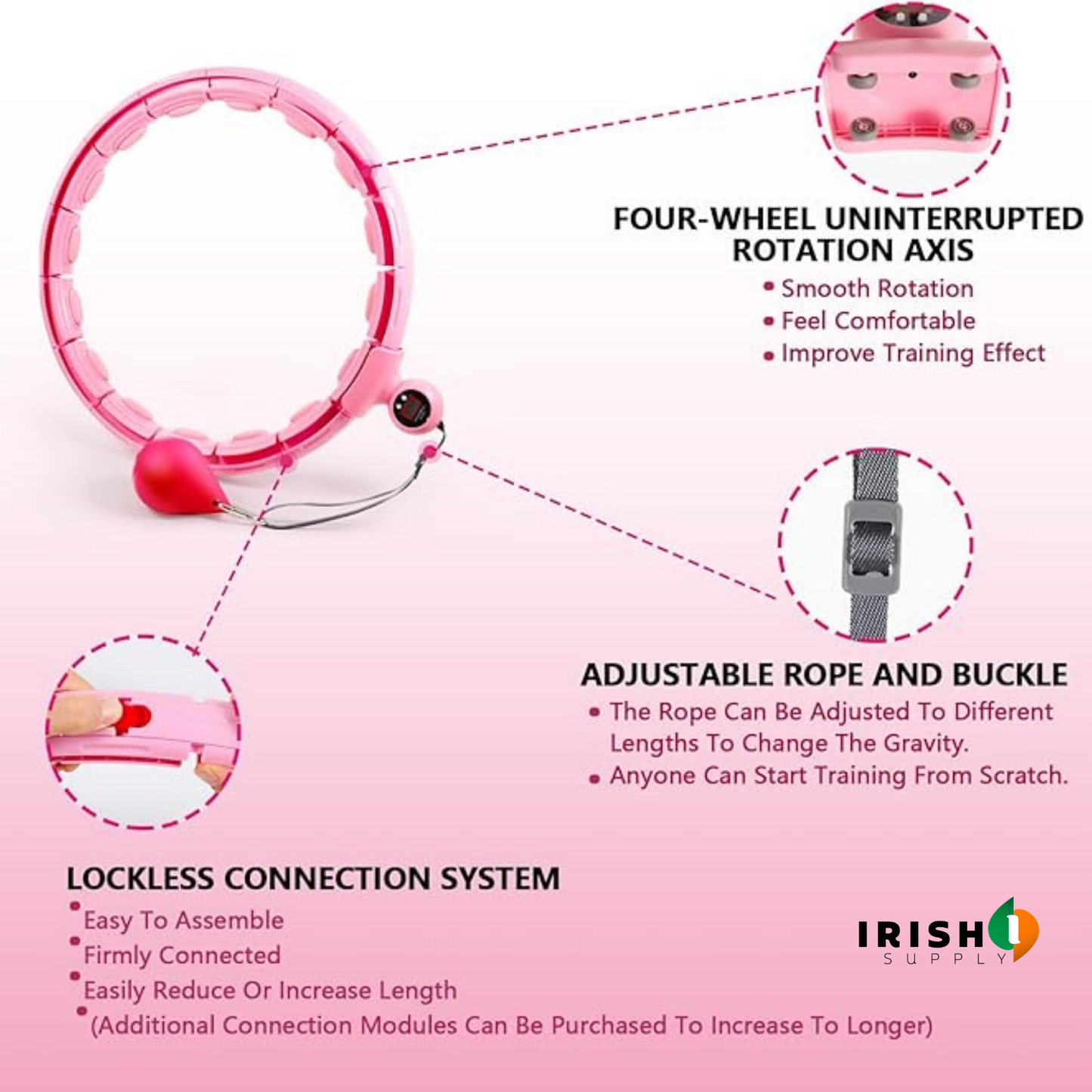 HOOPEDGE Adjustable Fitness Hoop for Thin Waist Exercise