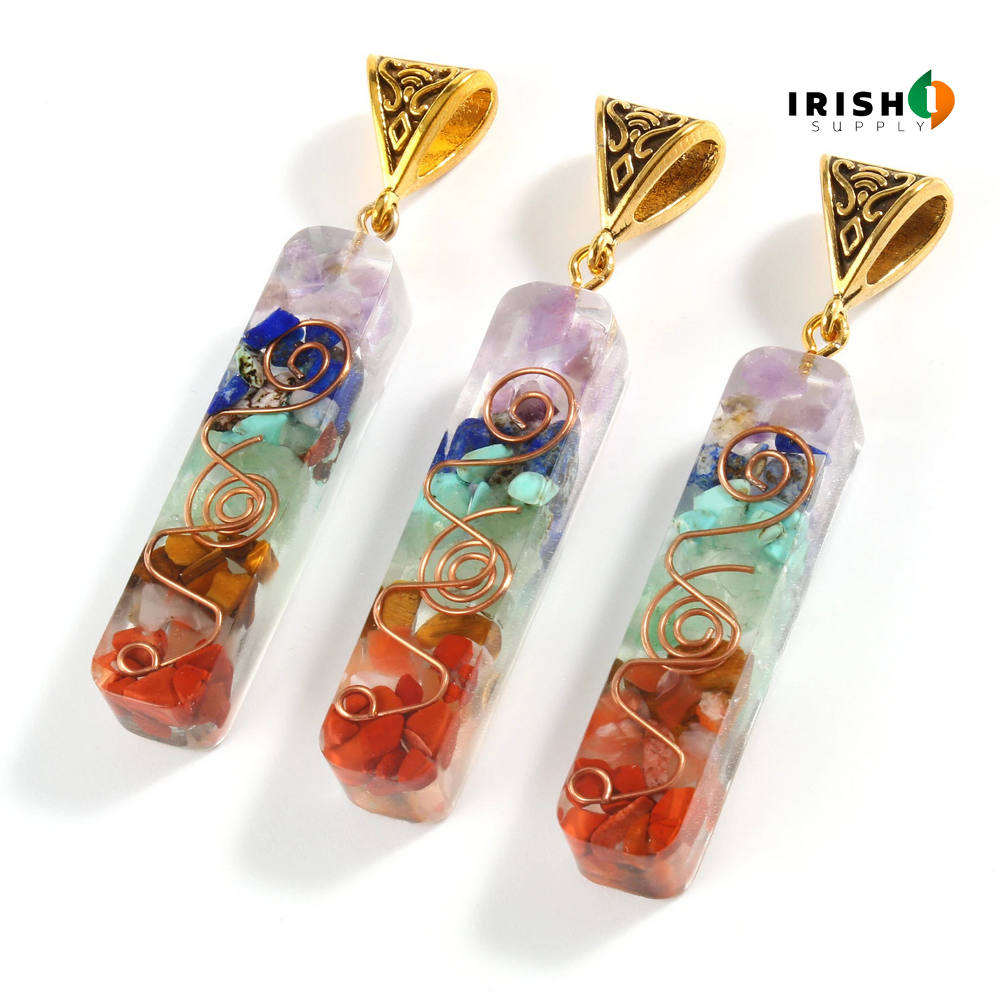 HARMONIA 7 Chakra Reiki Healing Crystal Pendant