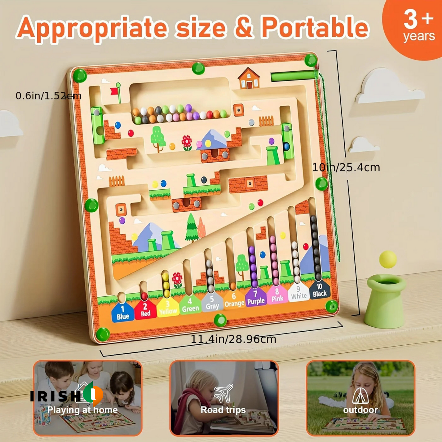 COLORQUEST Wooden Magnetic Color and Number Maze