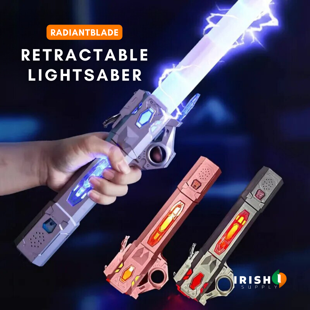 Irish Supply, RADIANTBLADE, Interactive Retractable Lightsaber, with 7 Hues of Glory