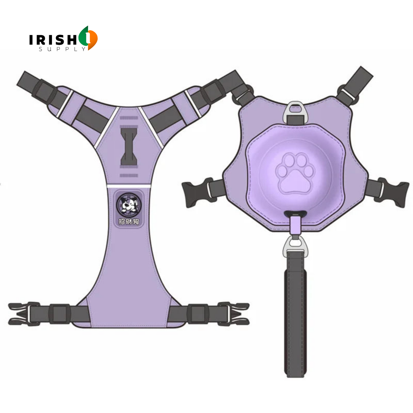 PAWGRIP 2 in 1 No Pull Dog Harness with Retractable Leash