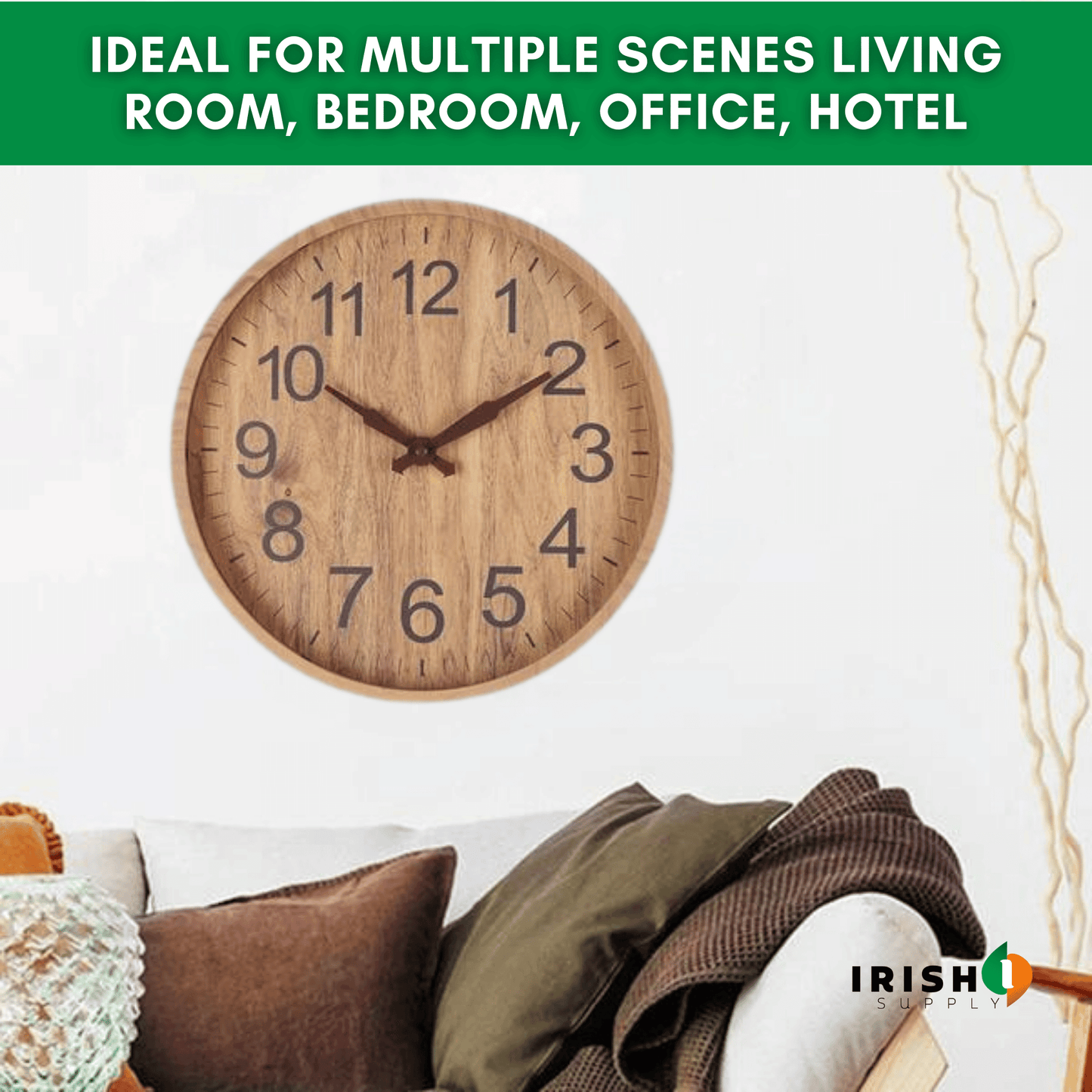 ECOTIME Natural wood wall clock