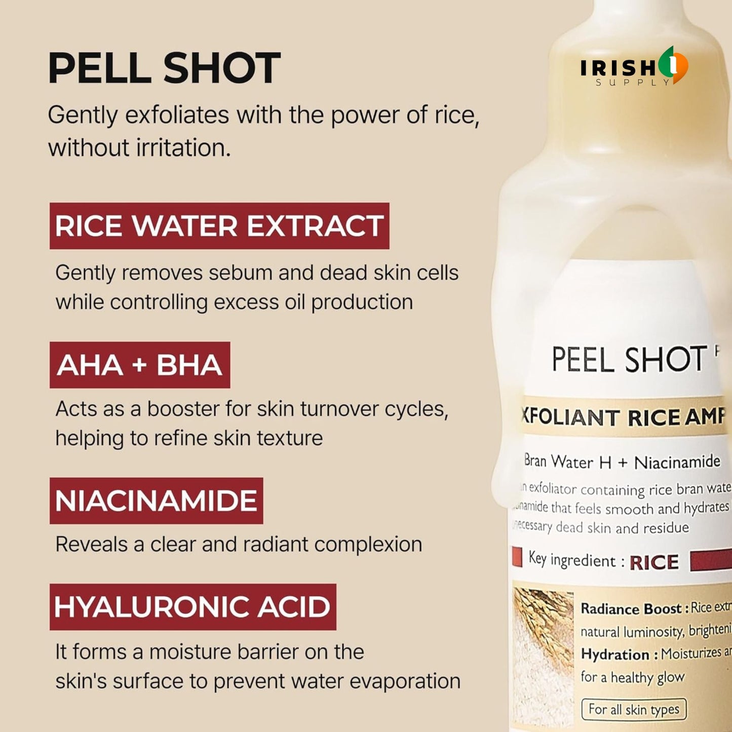 PEELSHOT Exfoliator White Rice Ampoule (80mL)