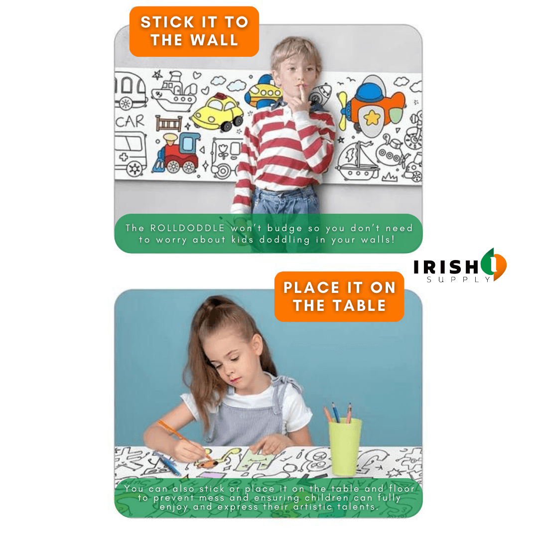 ROLLDODDLE Self-Adhesive Colouring Paper Roll