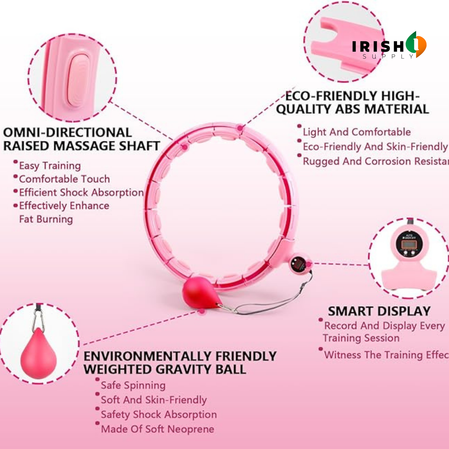 HOOPEDGE Adjustable Fitness Hoop for Thin Waist Exercise