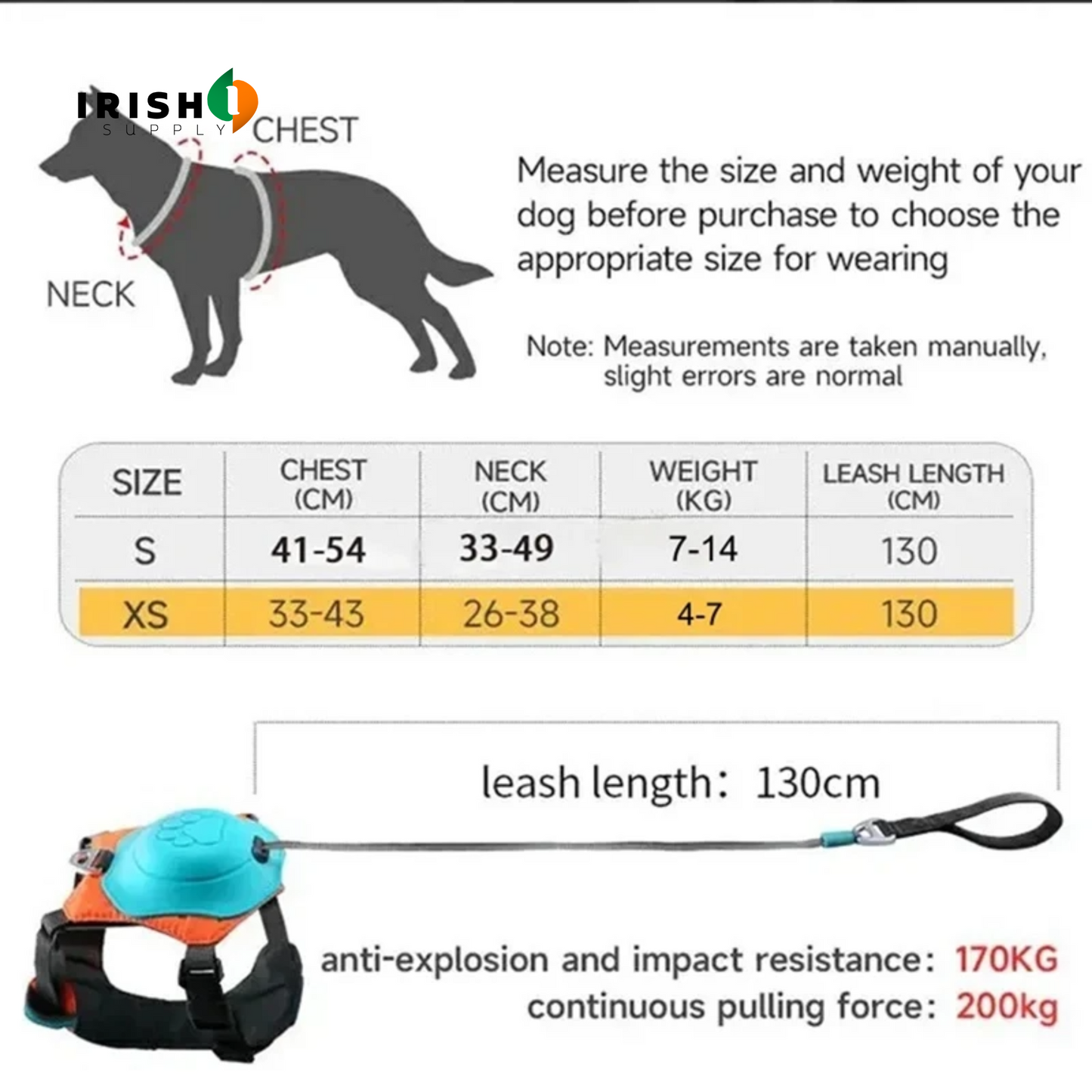 PAWGRIP 2 in 1 No Pull Dog Harness with Retractable Leash