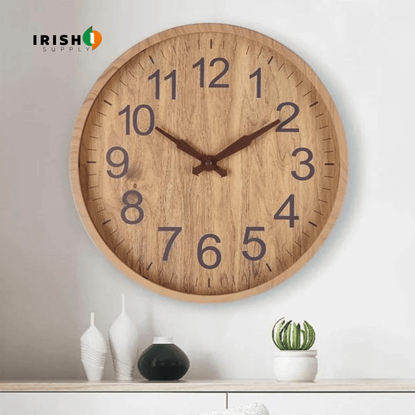 ECOTIME Natural wood wall clock