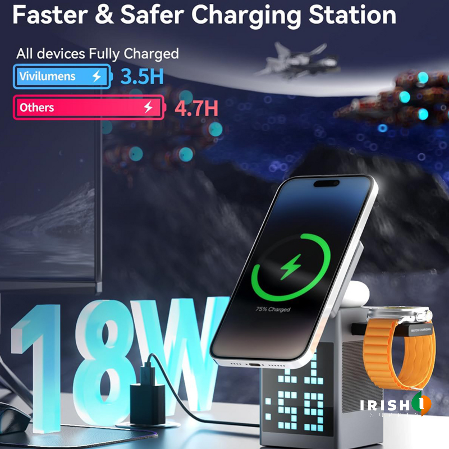 POWERDOCK 3-in-1 Bluetooth Speaker & Charging Station