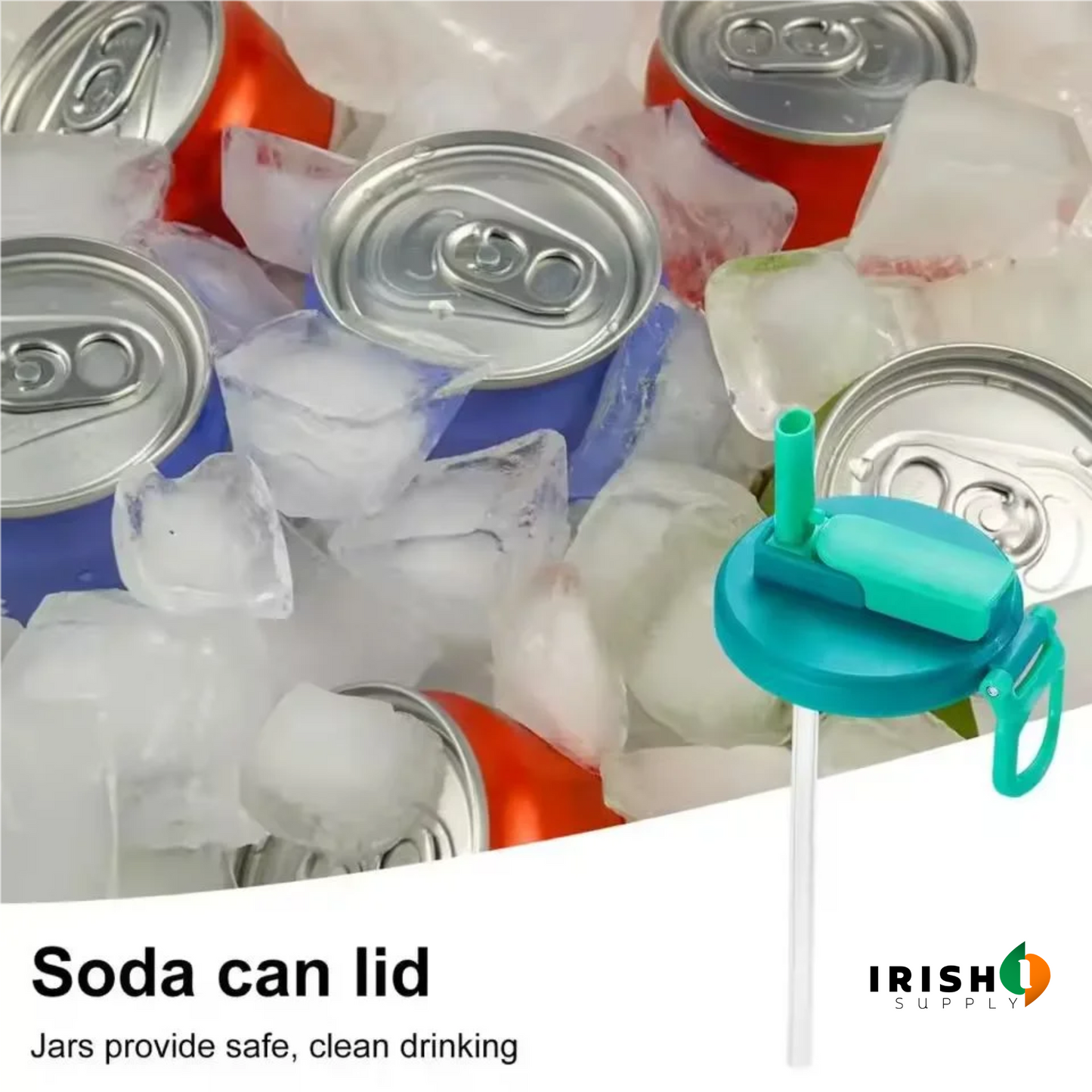 SEALSIP Reusable Silicone Soda Lids with Straws
