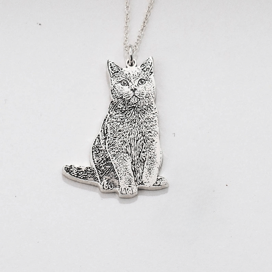 Laser Engraved Pet Picture Necklace