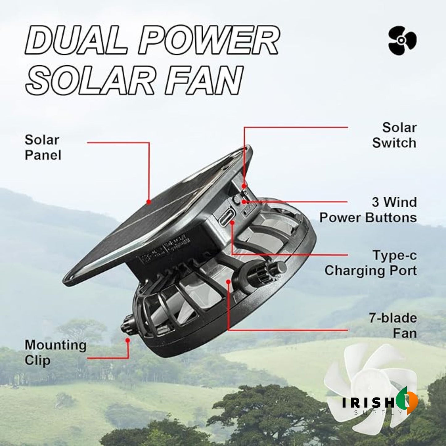 SUNDRAZE Solar Fan Fishing Hat