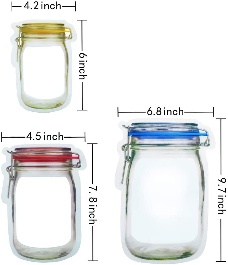 Irish Supply, Mason Jar Shape Storage Bags