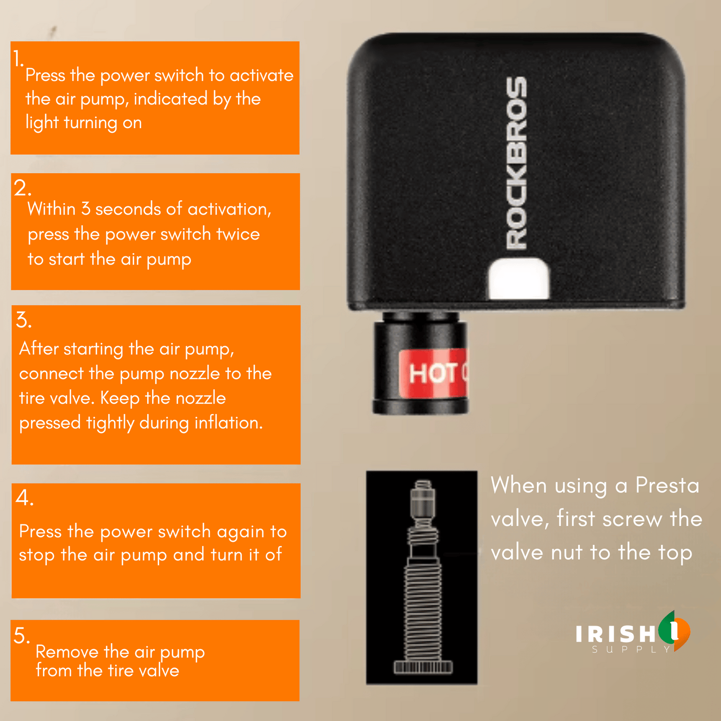 POWERAIR Electric Portable Tire Pump