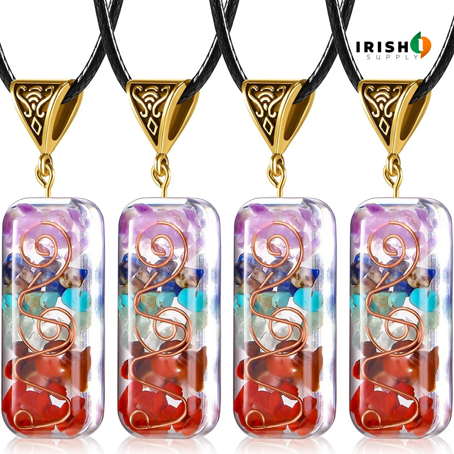 HARMONIA 7 Chakra Reiki Healing Crystal Pendant