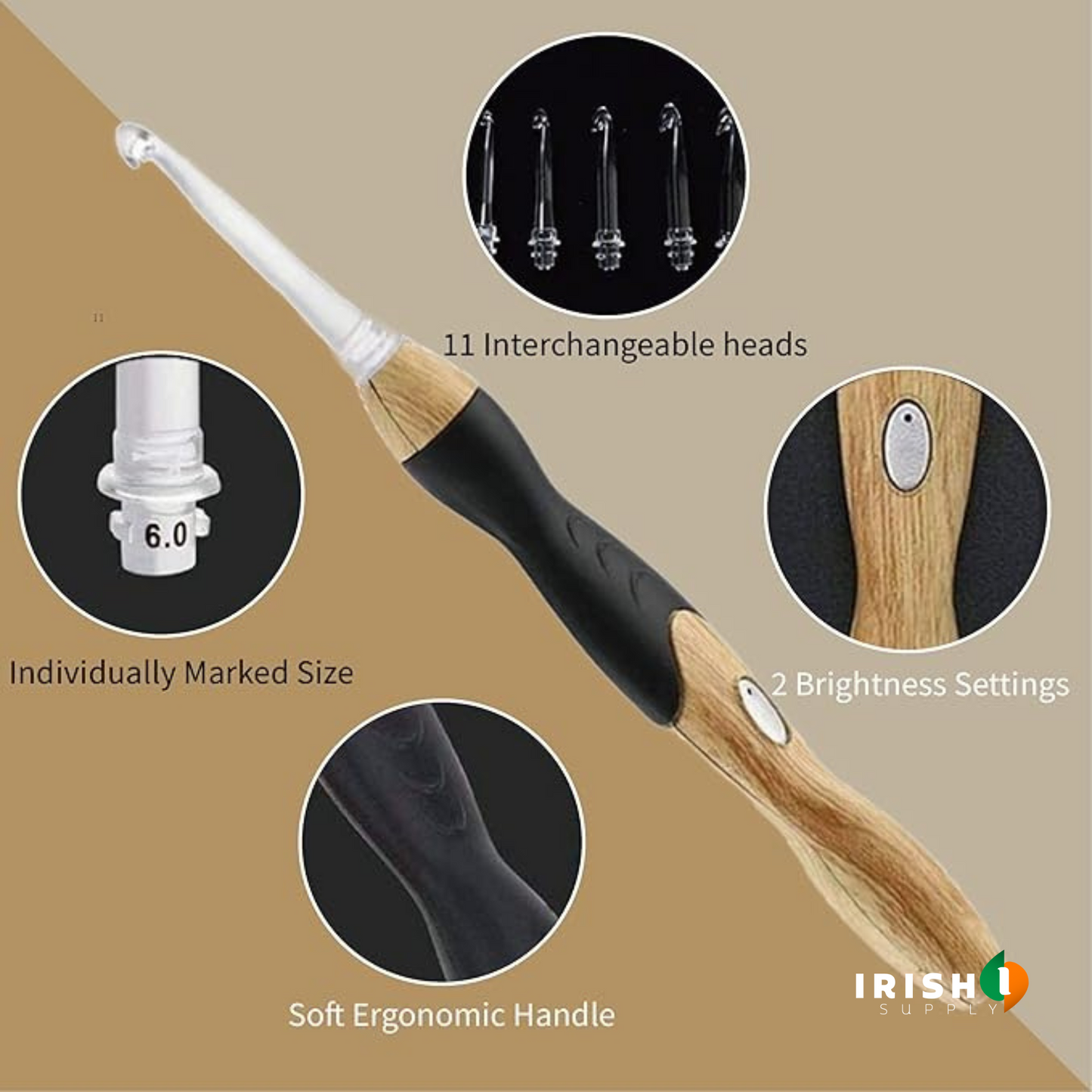 STITCHGLOW Rechargeable Crochet Hook with Light