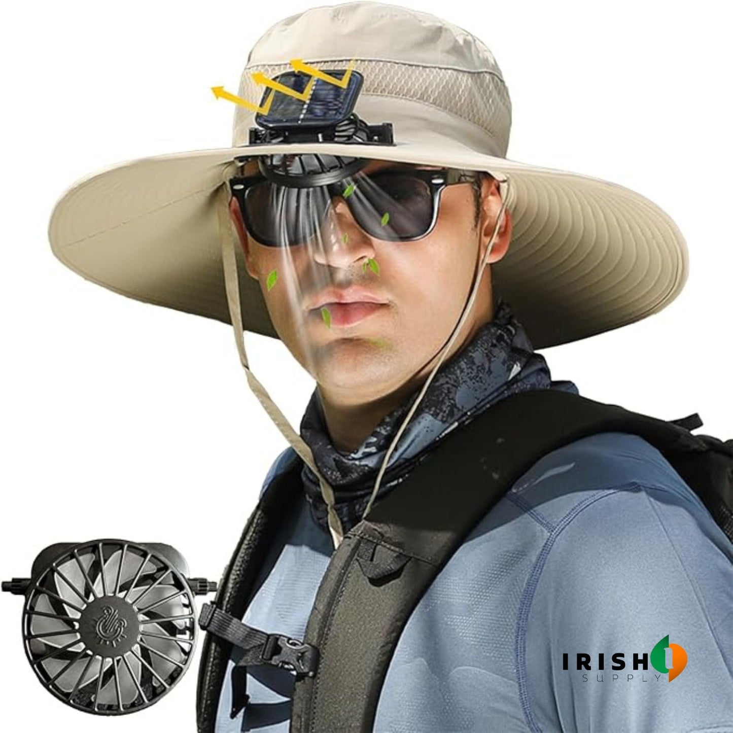 SUNDRAZE Solar Fan Fishing Hat