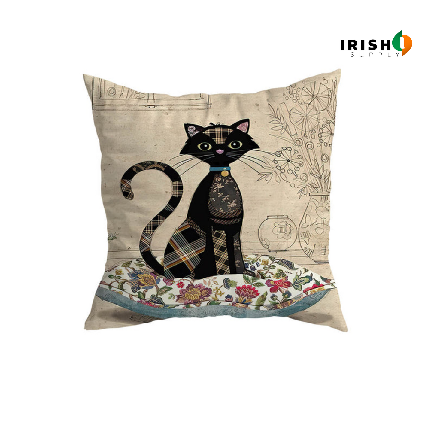 MEOWMODE Minimalist Cat Print Pillow Covers (45x45cm)