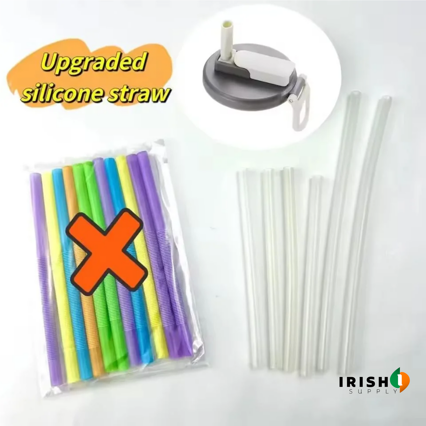 SEALSIP Reusable Silicone Soda Lids with Straws