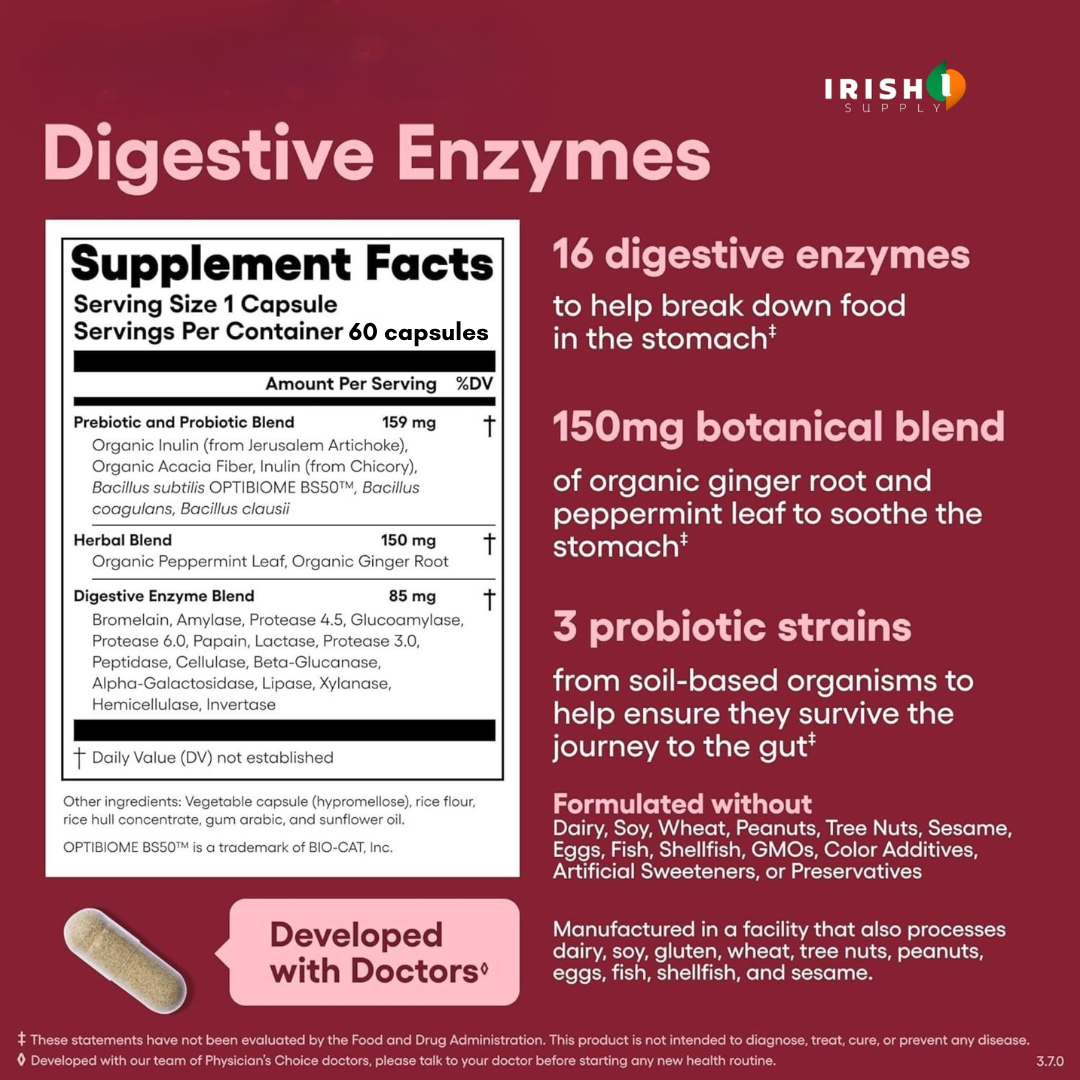 GASTROMEND Advanced Digestive Enzyme Complex (60 Capsules)