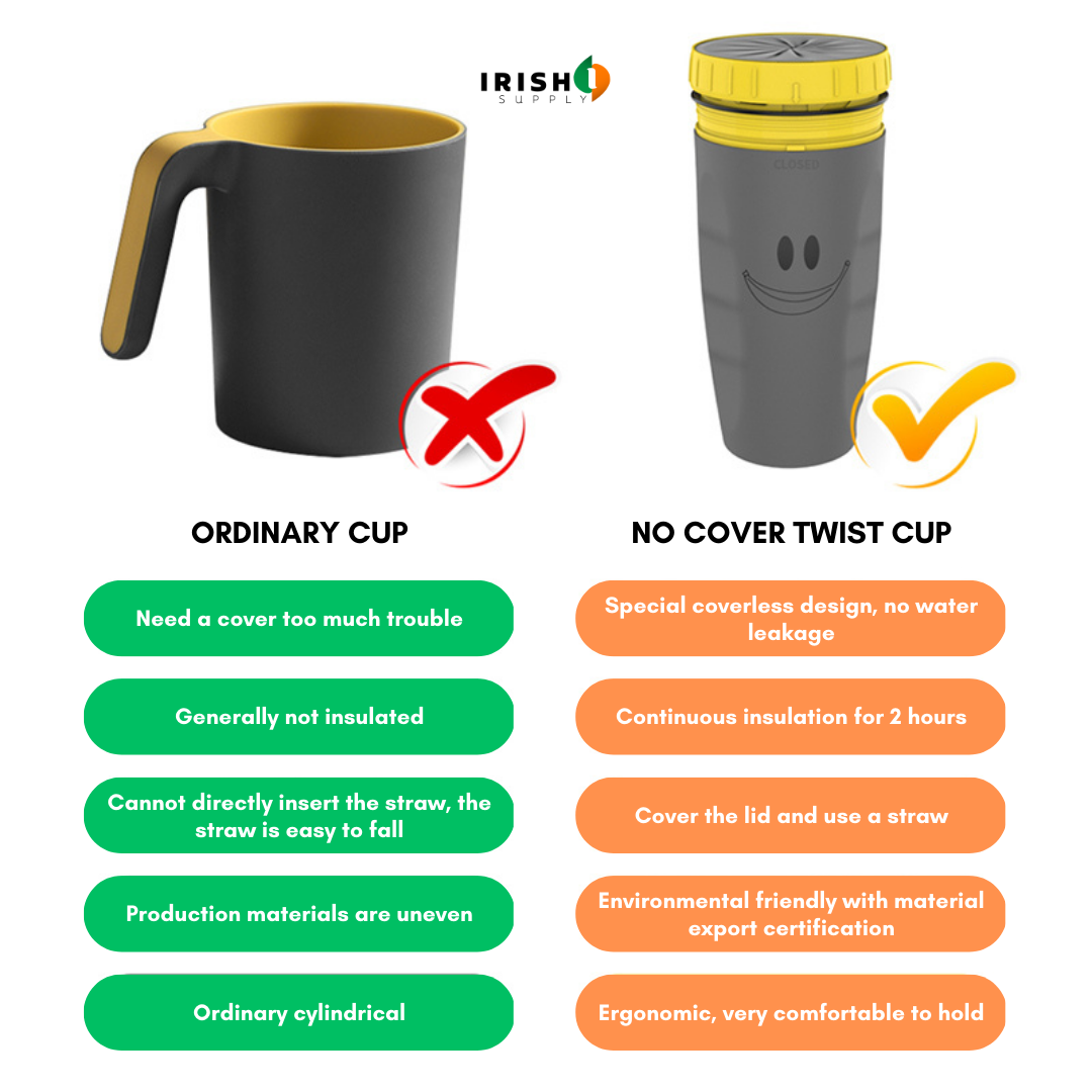 Irish Supply, TWISTGO Portable Double Insulation Travel Twist Cup