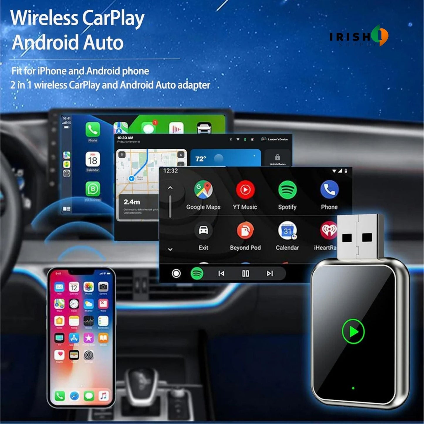 DRIVEX Wireless CarPlay & Android Auto Adapter