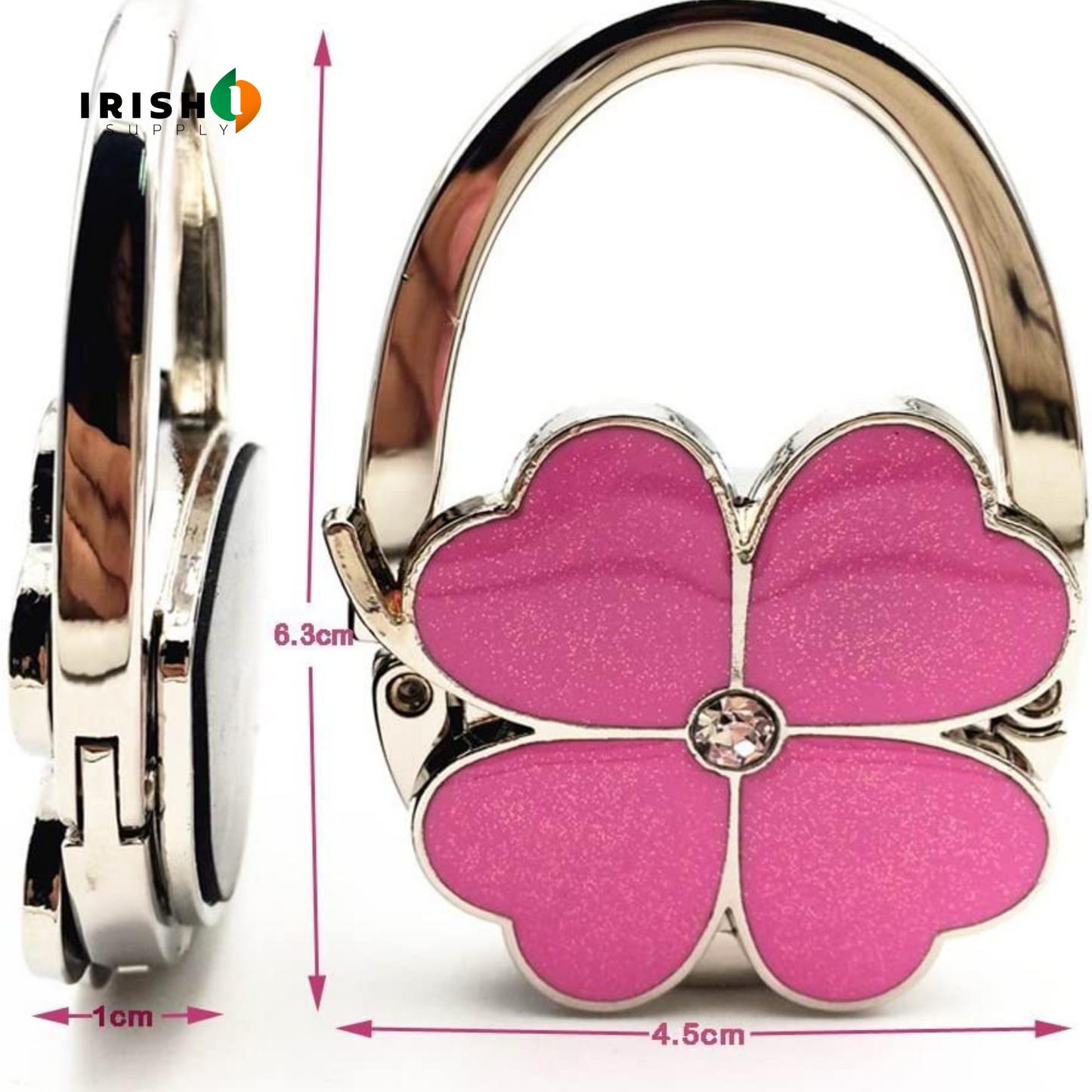 CLOVERHOOK Clover Design Foldable Handbag Hanger Folding Purse Table Hook Holder