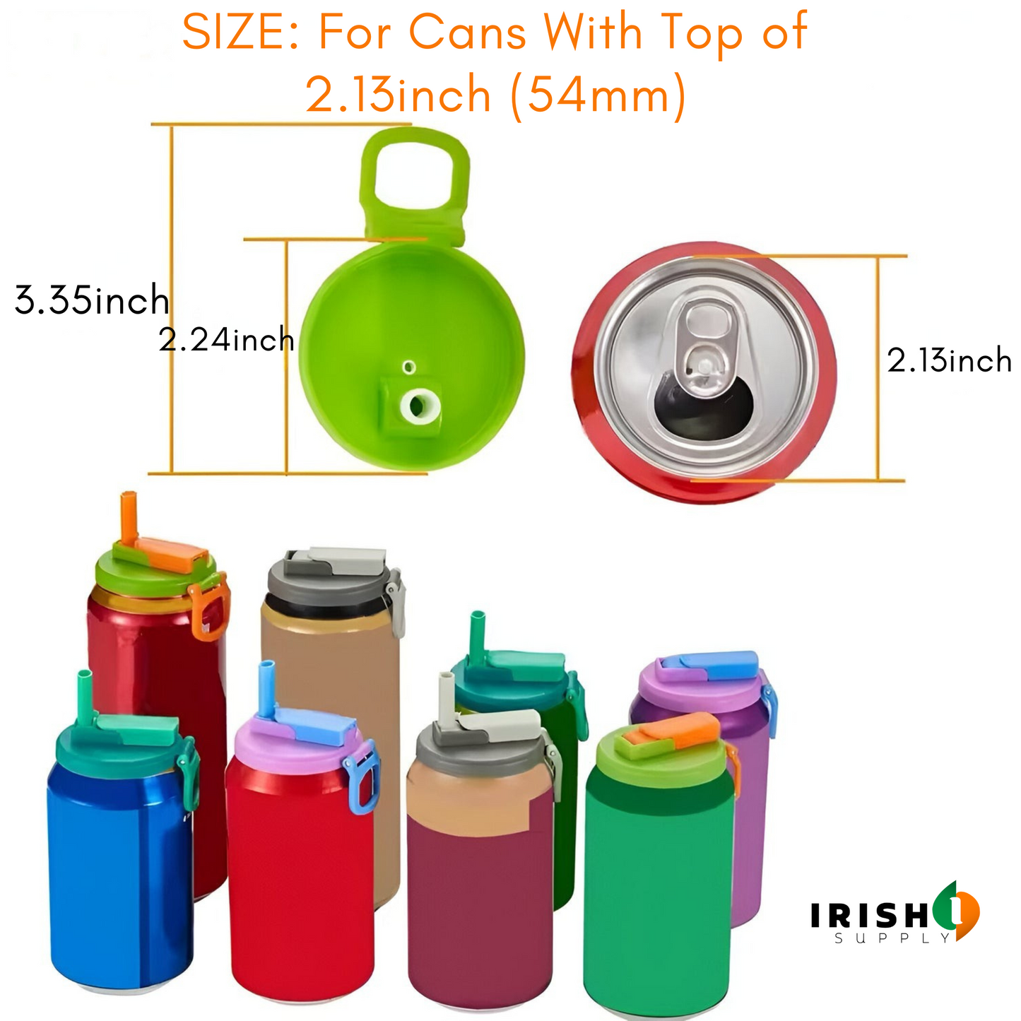 SEALSIP Reusable Silicone Soda Lids with Straws