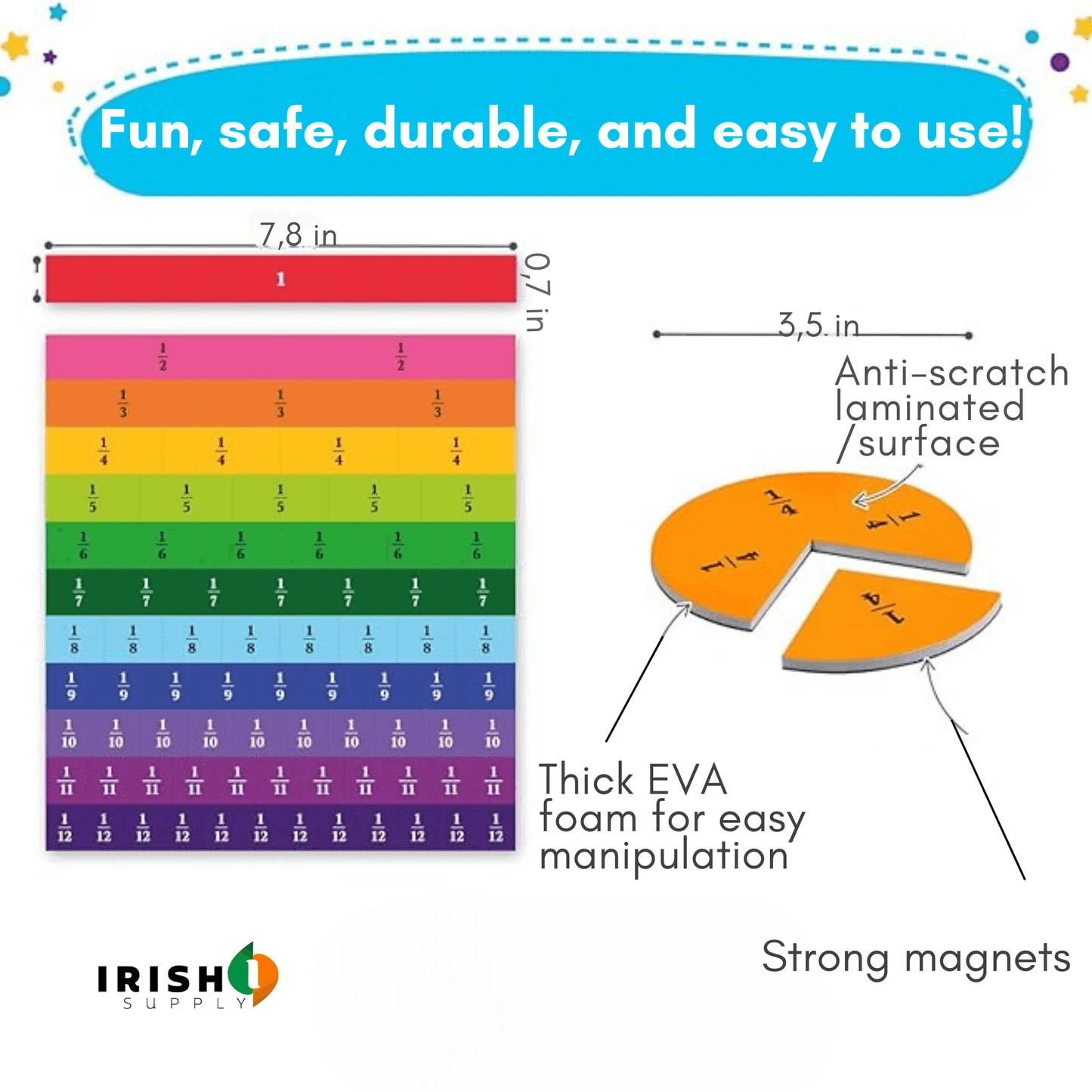 MATHWIZARDS Magnetic Arithmetic Fraction Learning Toy
