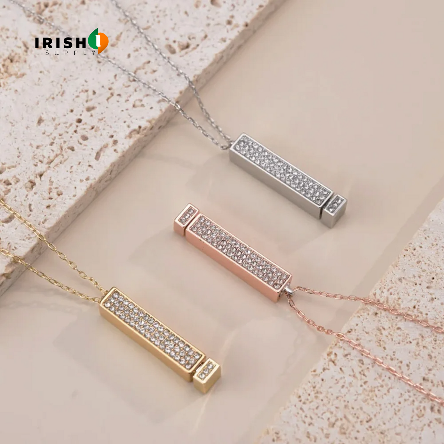 NAMELUXE Personalized Engrave 4 Sides Name Bar Necklace