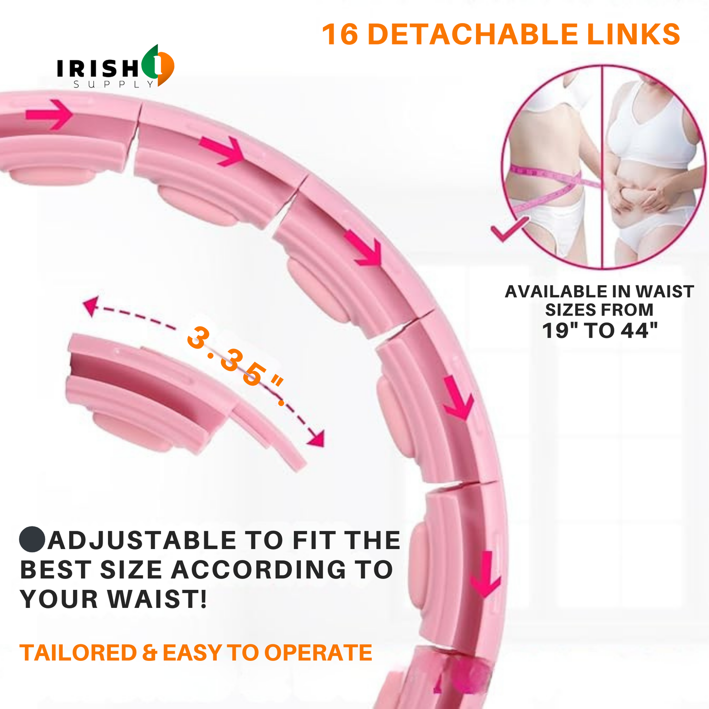 HOOPEDGE Adjustable Fitness Hoop for Thin Waist Exercise