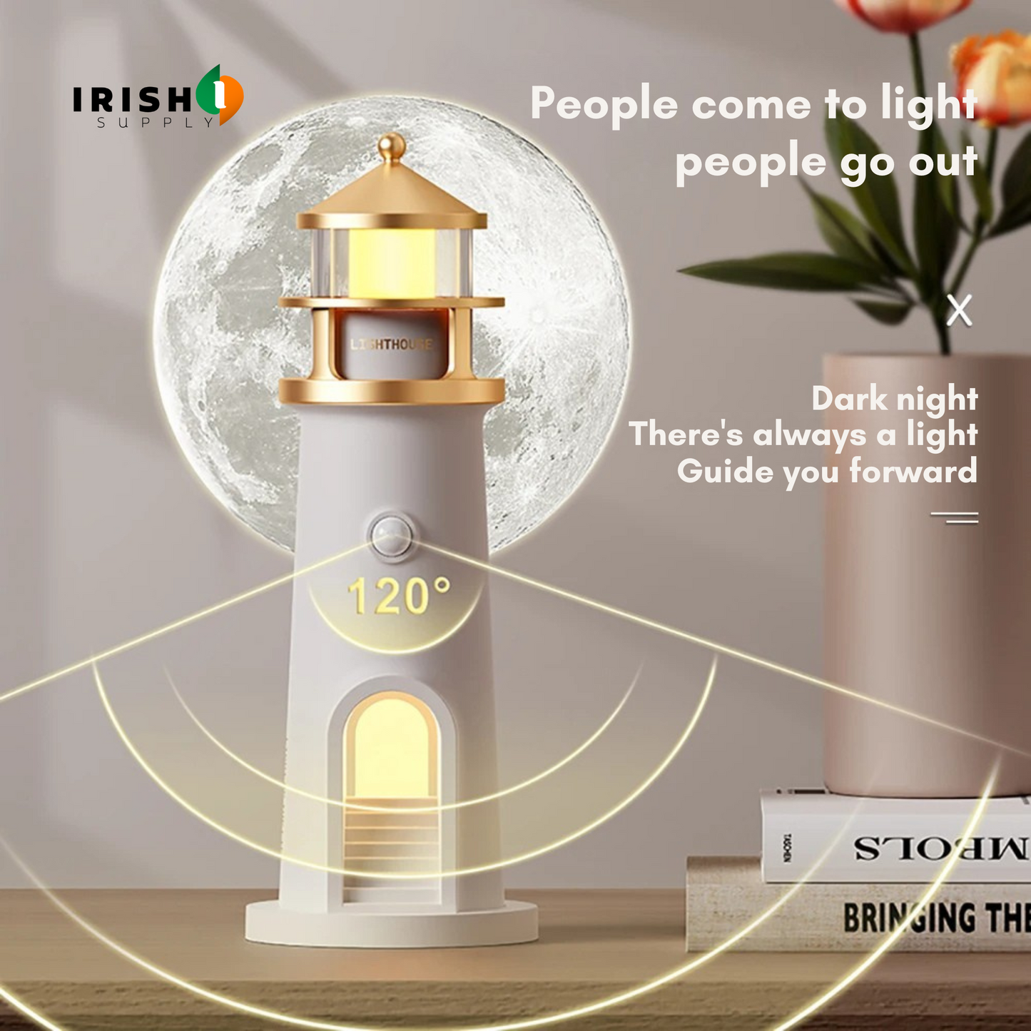 LUMASPHERE Moon Projection Lighthouse Ambient Night Light