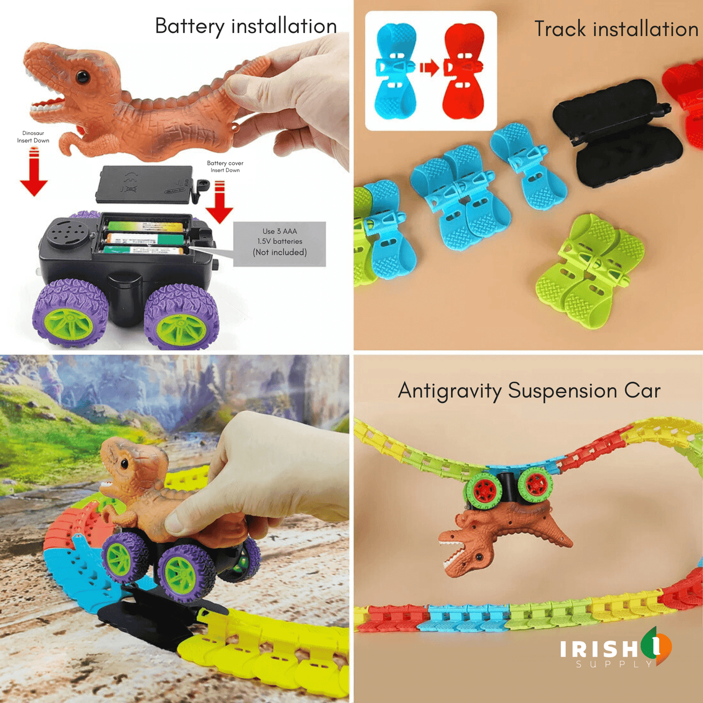 FLEXRACE Anti-Gravity Climbing Rail Car Set