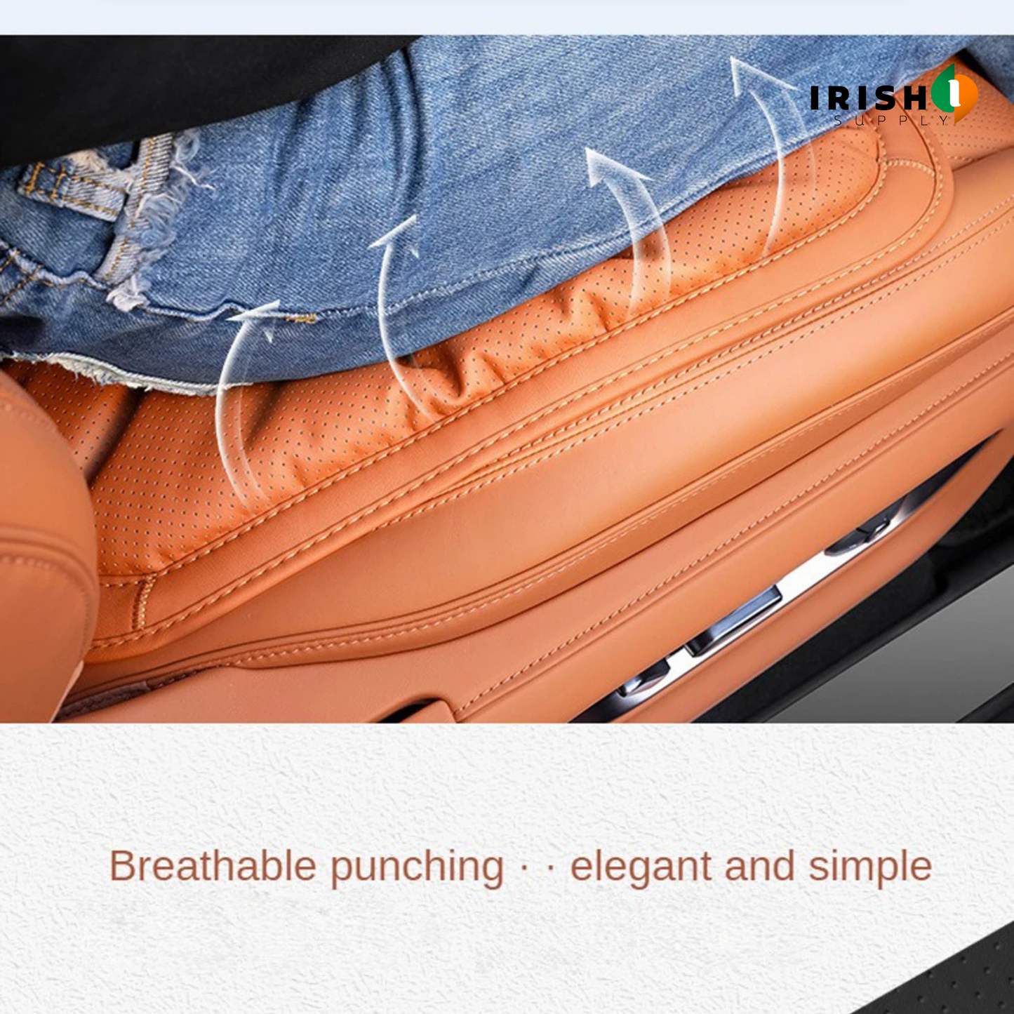 DRIVEELITE Breathable Nappa Leather Car Seat Cushion