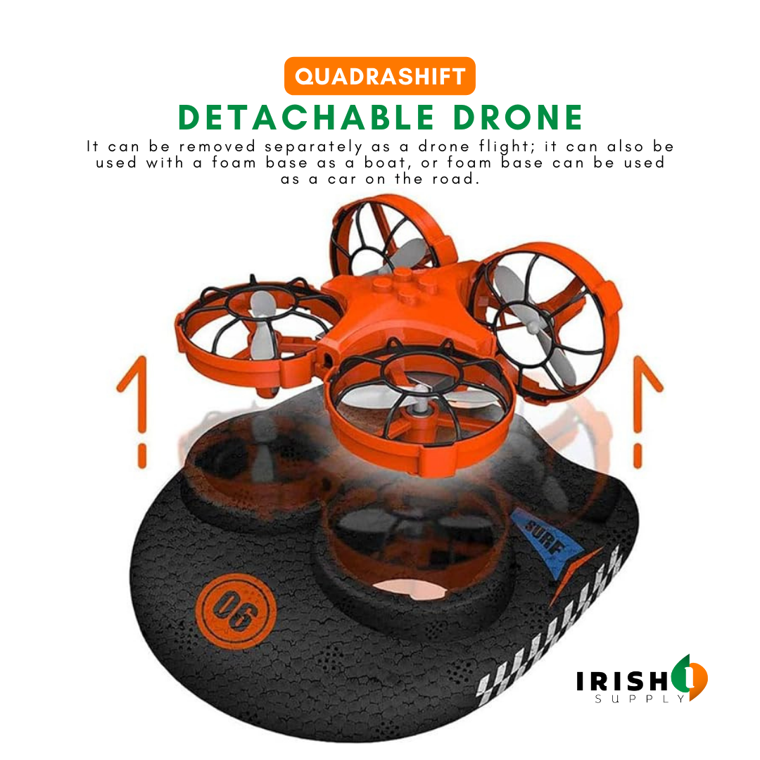 Irish Supply, QUADRASHIFT, 3 in 1 Remote Controlled Hovercraft