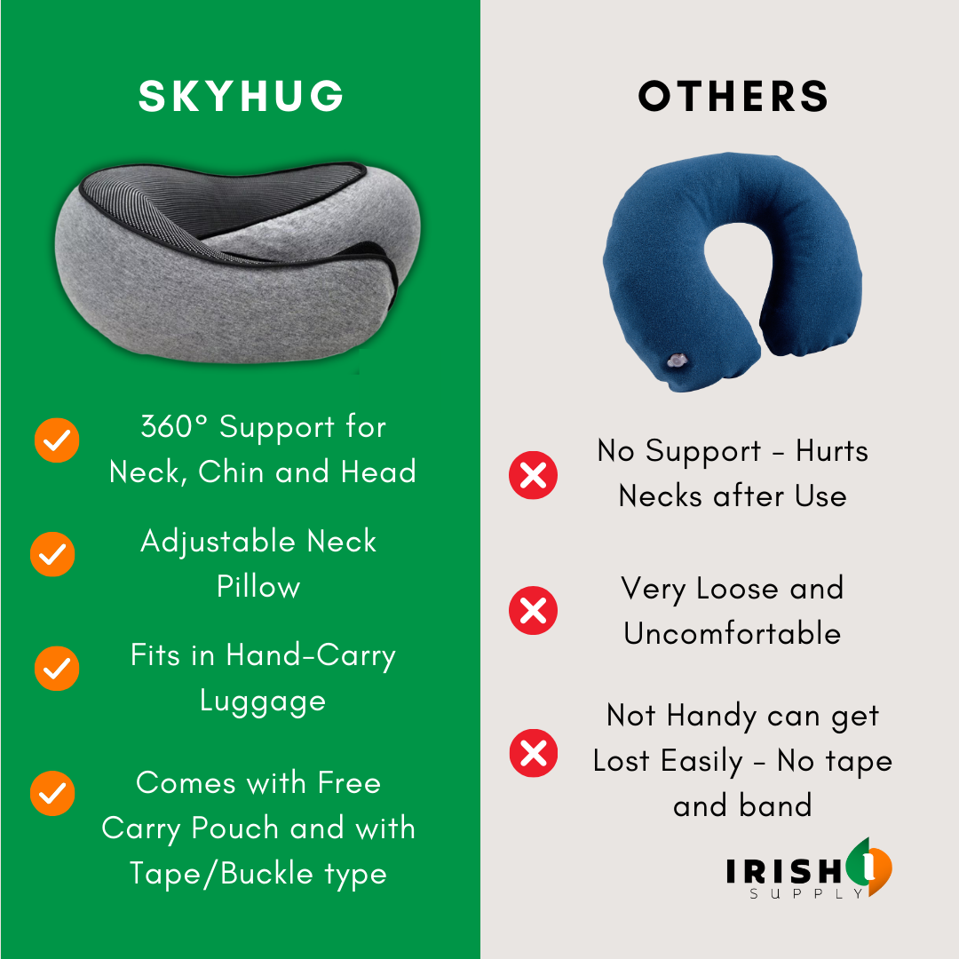 Irish Supply, SKYHUG, Soothing Portable Pillow Travel Companion