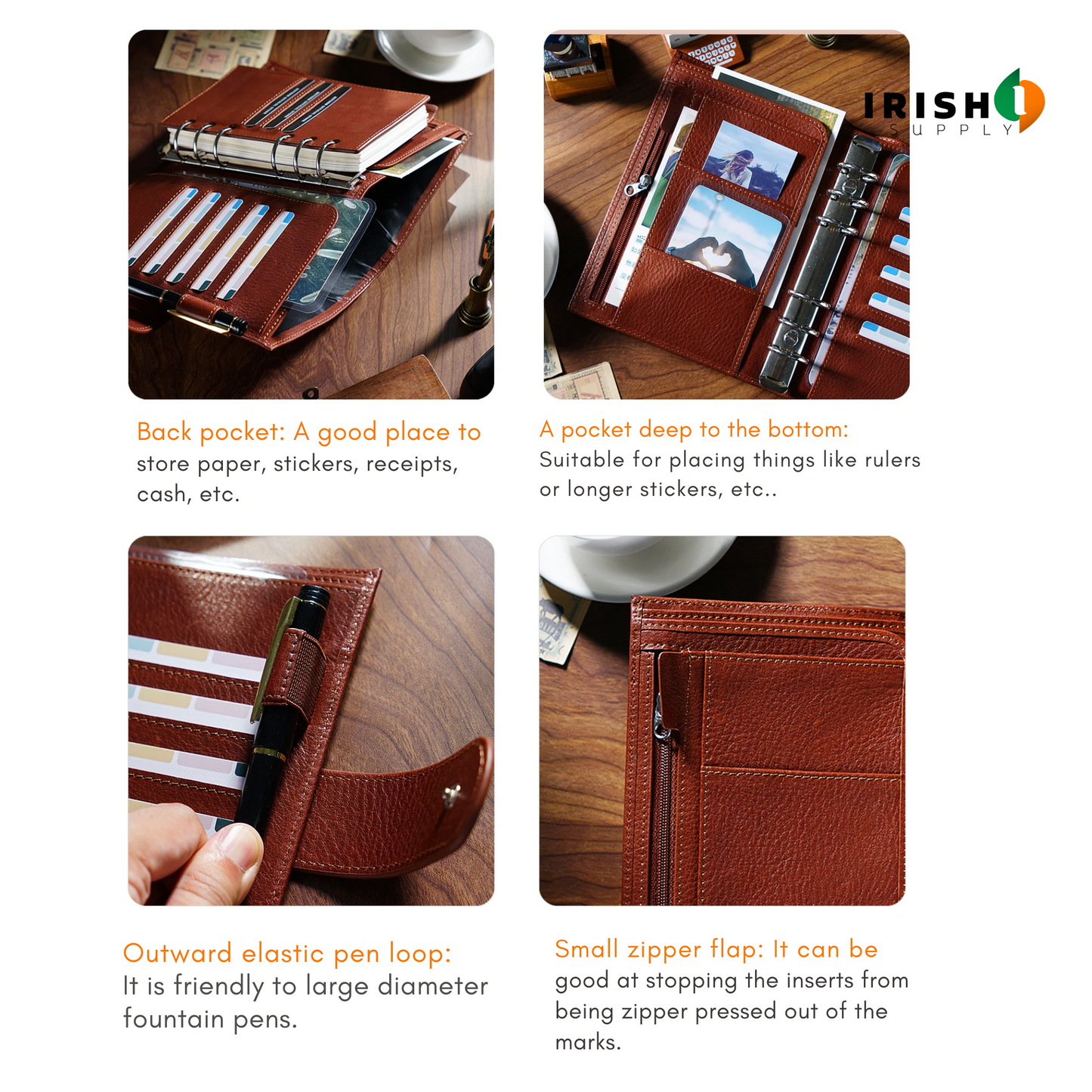 ORGANIX Leather Journey Sketchbook & Personal Ring Planner