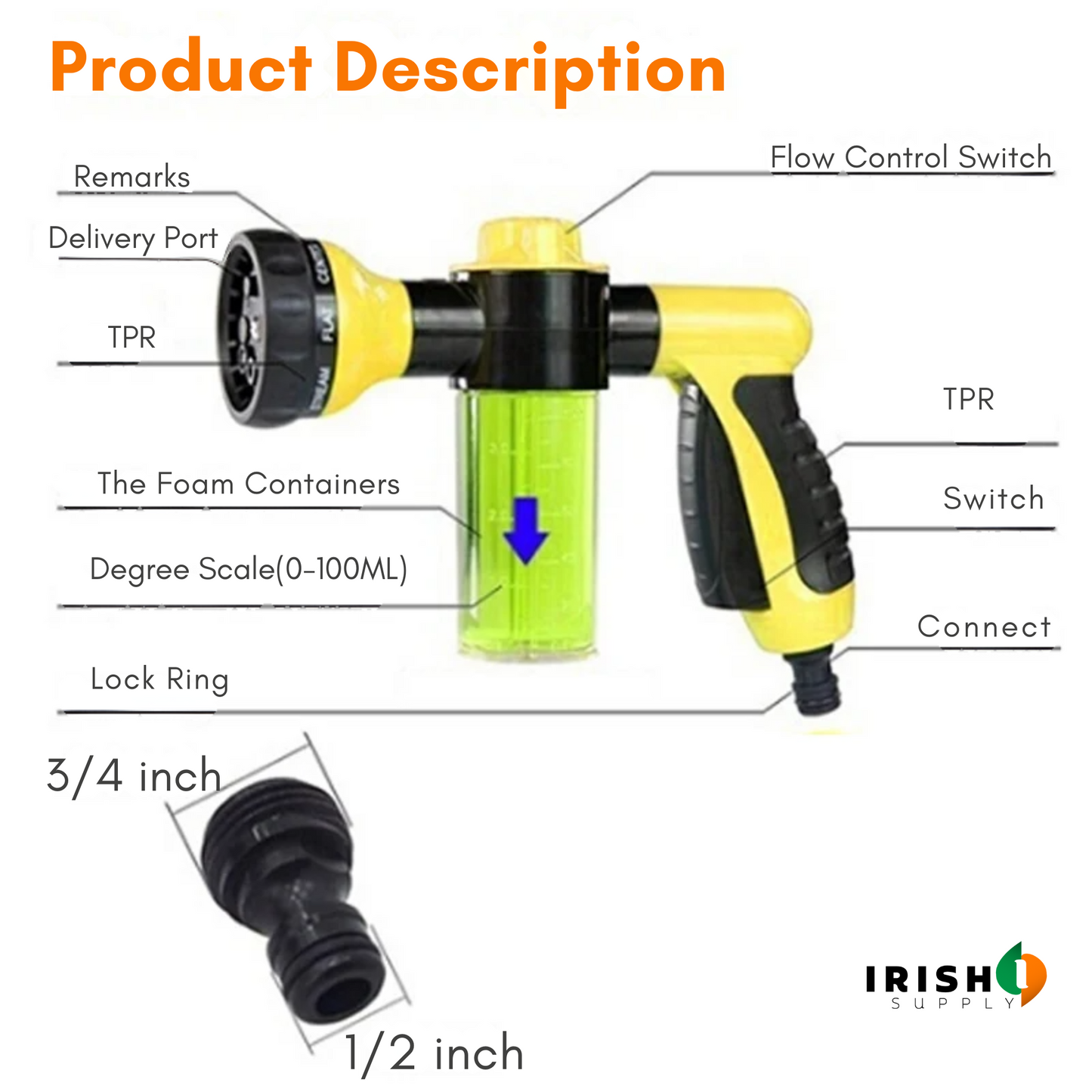 JETFOAM Pressure Hose Nozzle Foam Gun