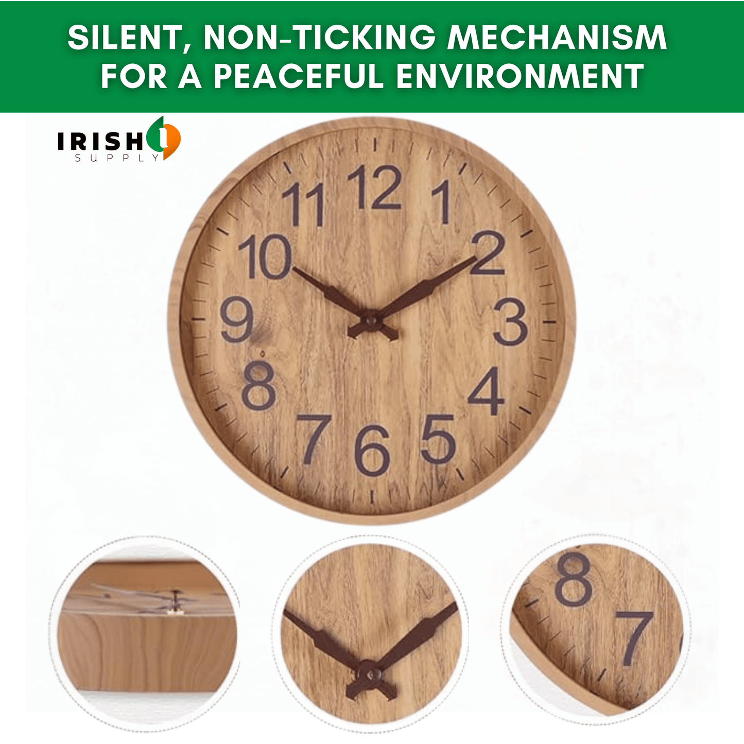 ECOTIME Natural wood wall clock