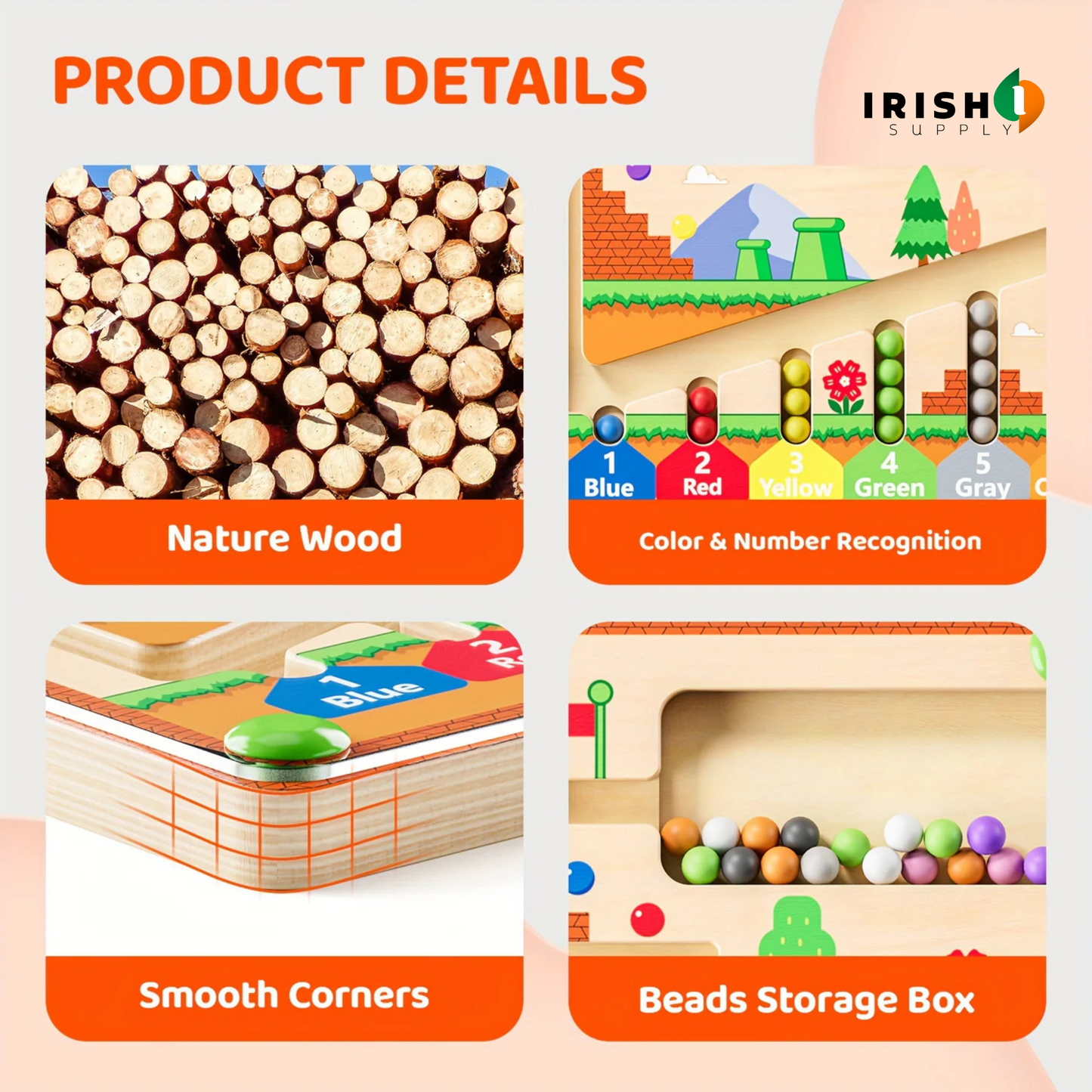 COLORQUEST Wooden Magnetic Color and Number Maze
