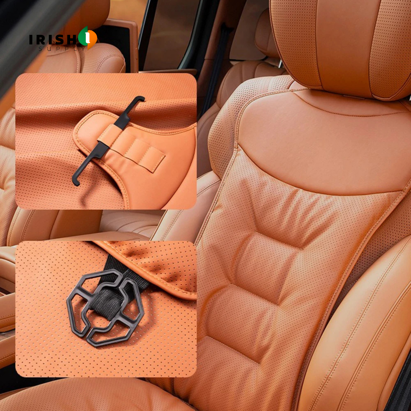 DRIVEELITE Breathable Nappa Leather Car Seat Cushion